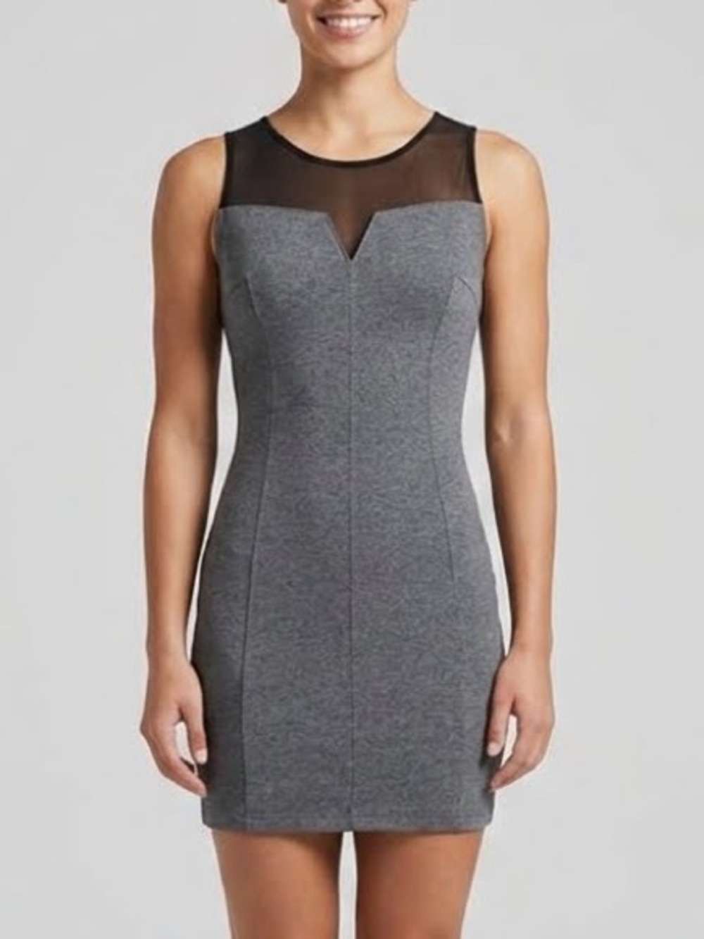 ⭐️ 5 for 20$! ⭐️ H&M Divided Grey Mini Dress with Black Mesh Top